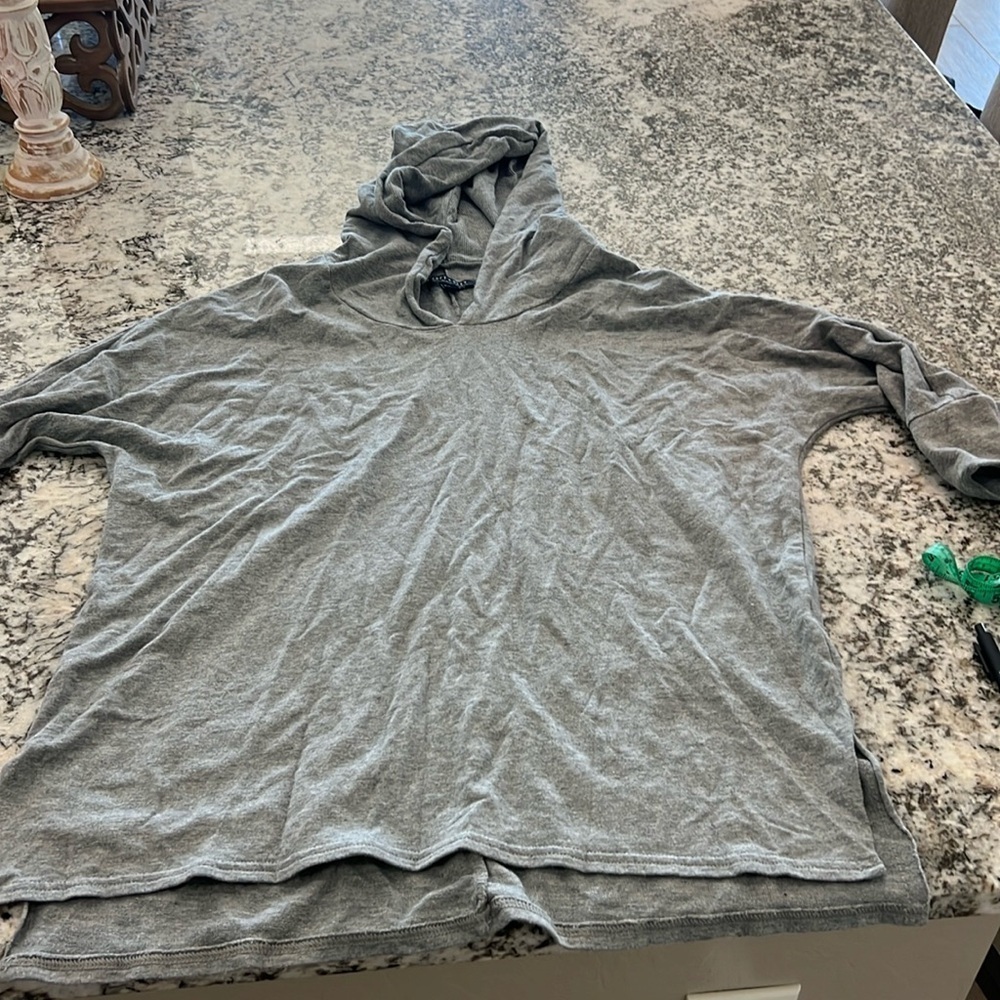 American Eagle Hoodie Shirt Pullover Large Soft Sexy Gray Sweatshirt Vintage Y2K - Picture 2 of 5